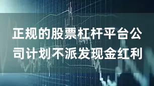正规的股票杠杆平台公司计划不派发现金红利
